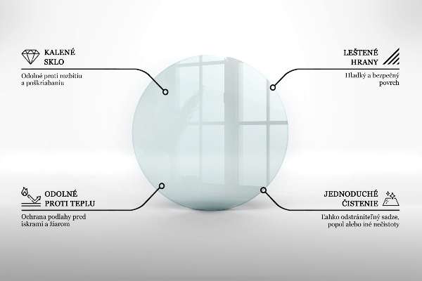 Plaque de verre pour cheminée fi90 cm