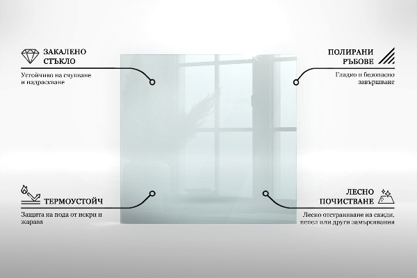 Plaque de sol en verre pour poêle 100x50 cm