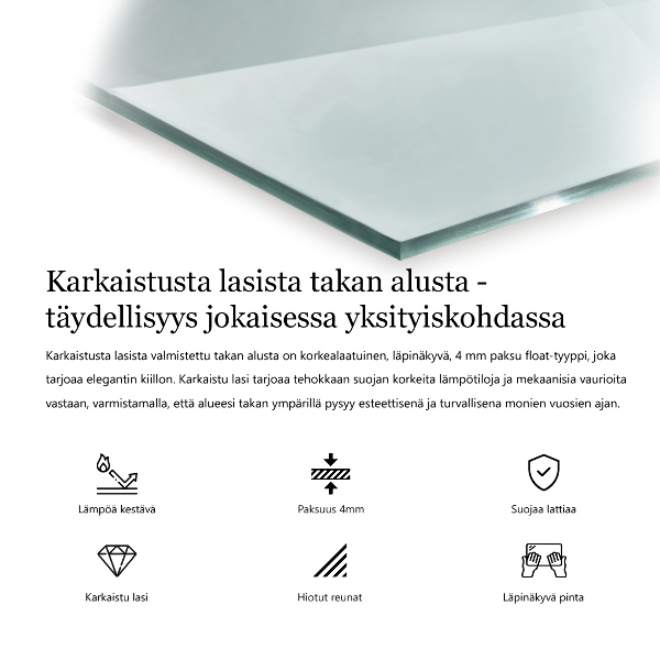 Plaque de sol en verre pour poêle 100x70 cm