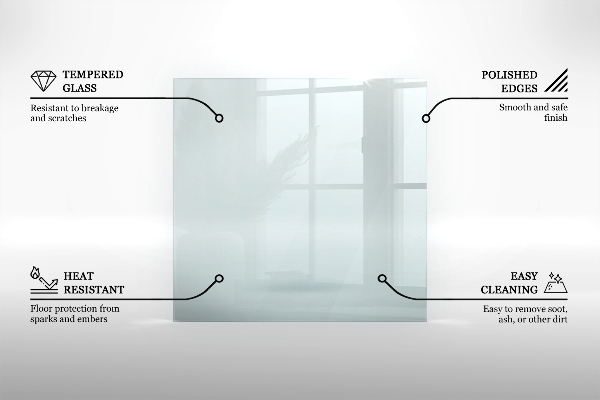 Plaque de sol en verre pour poêle 120x60 cm