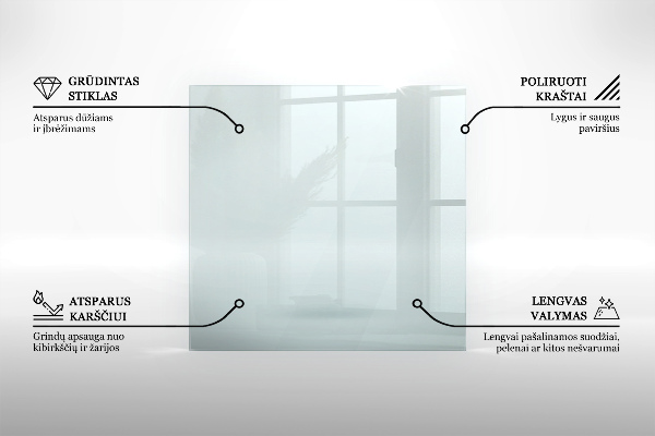 Plaque de sol en verre pour poêle 125x50 cm