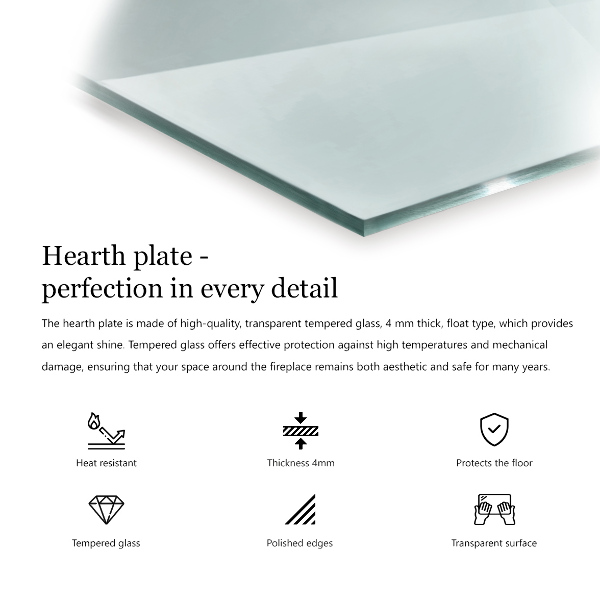 Plaque de sol en verre pour poêle 140x70 cm