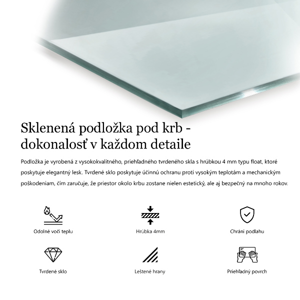 Plaque de sol en verre pour poêle 60x40 cm