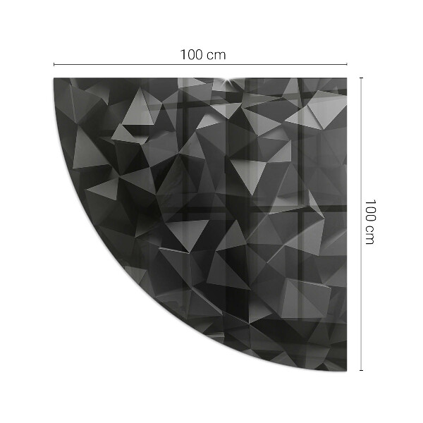 Quart-de-cercle plaque protection sol devant cheminée en verre Géométrie tridimensionnelle