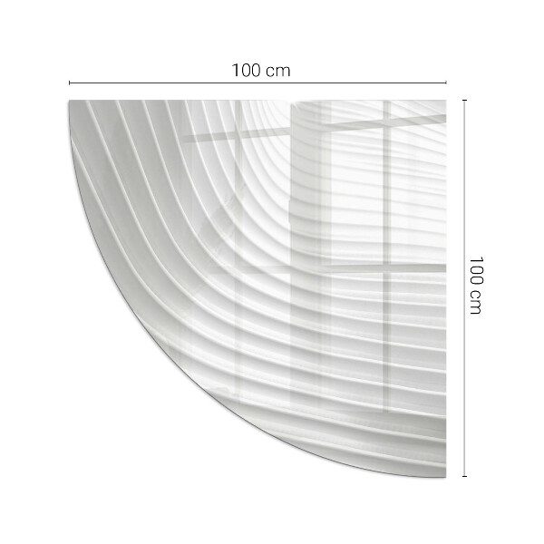 Quart-de-cercle plaque de sol en verre pour poêle Vagues de lignes délicates