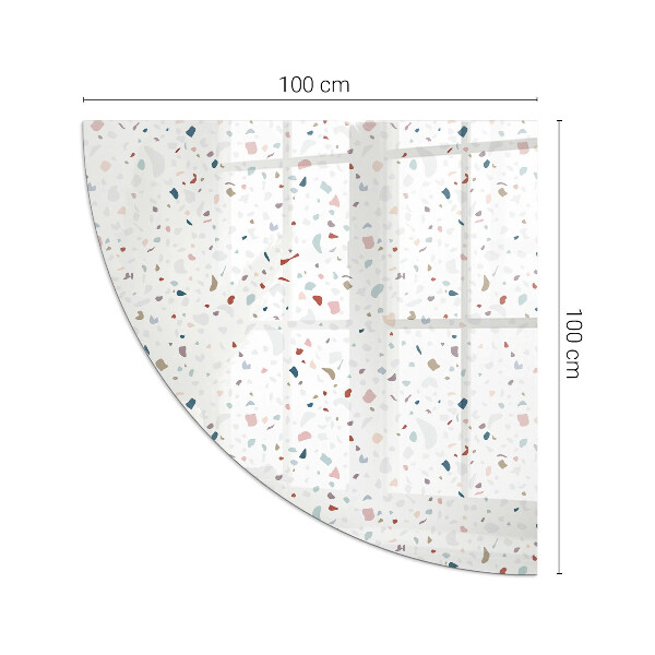 Quart-de-cercle plaque de sol en verre pour poêle Motif avec de petites formes