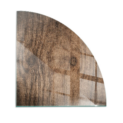 Quart-de-cercle plaque protection sol devant cheminée en verre Motif bois naturel