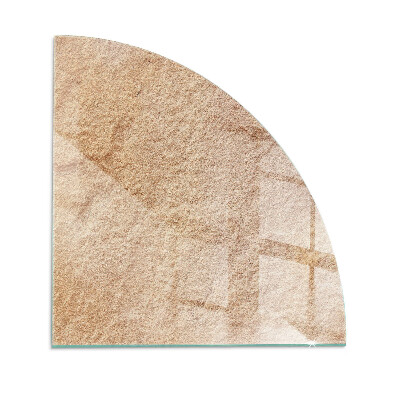 Quart-de-cercle plaque de sol en verre pour poêle texture de pierre naturelle