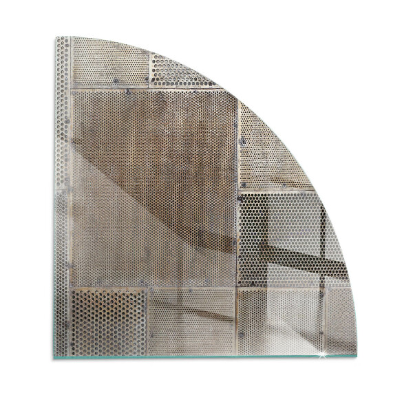 Quart-de-cercle plaque verre devant cheminée Modèle de feuille perforée