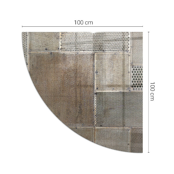 Quart-de-cercle plaque verre devant cheminée Modèle de feuille perforée