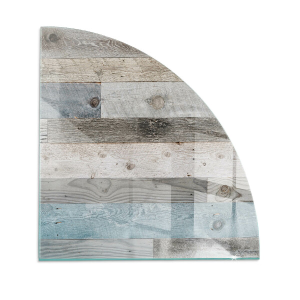 Quart-de-cercle plaque protection sol devant cheminée en verre Planches de différentes teintes