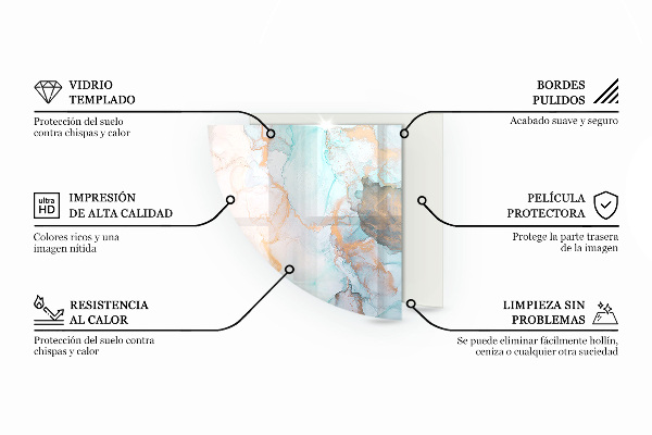 Quart-de-cercle plaque protection sol devant cheminée en verre Texture de rouille en arrière-plan