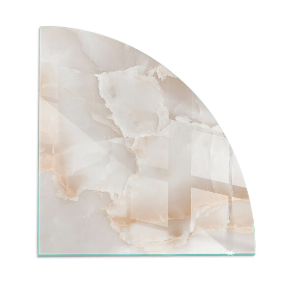 Quart-de-cercle plaque de sol en verre pour poêle Motif de pierre naturelle