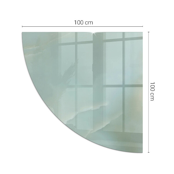 Quart-de-cercle plaque protection sol devant cheminée en verre Motif marbré délicat