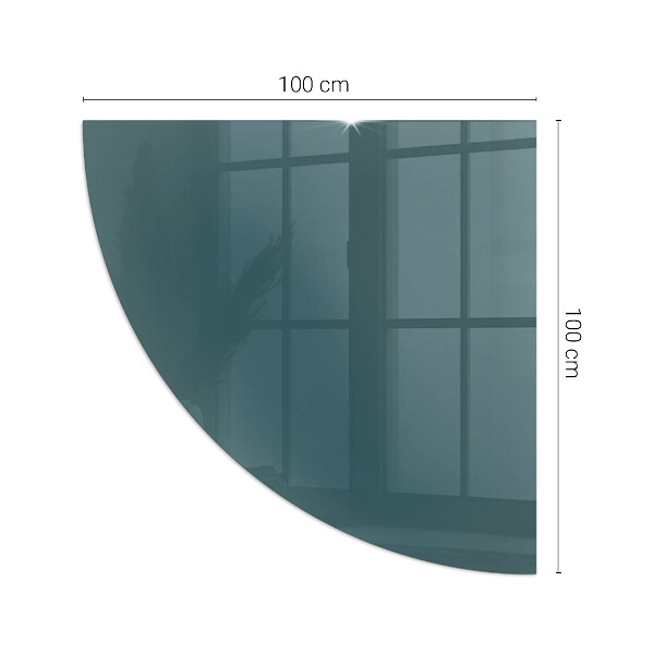 Quart-de-cercle plaque de sol en verre pour poêle Couleur de la mer