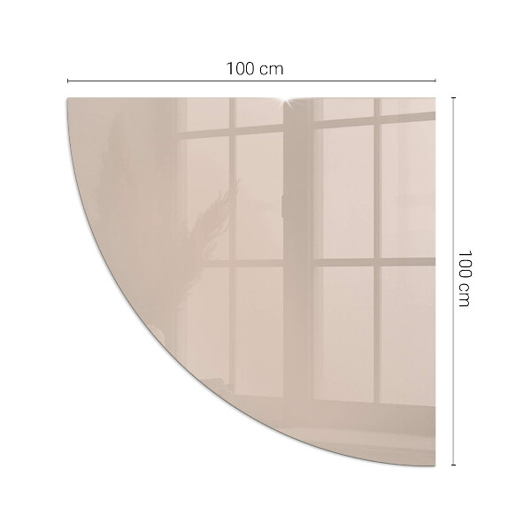 Quart-de-cercle plaque verre devant cheminée Couleur marron clair