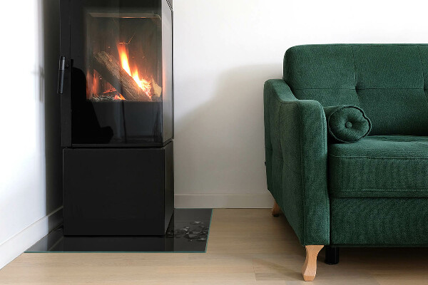 Carrée plaque de sol en verre pour poêle nuage abstrait de solides