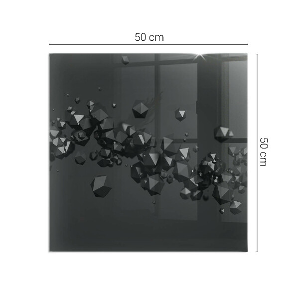 Carrée plaque de sol en verre pour poêle nuage abstrait de solides