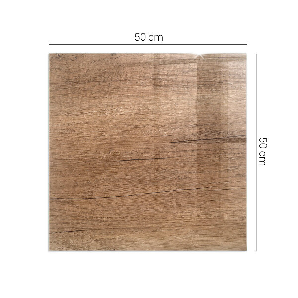 Carrée plaque verre pour poêle Motif bois naturel