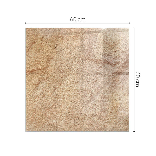 Carrée plaque verre pour poêle texture de pierre naturelle