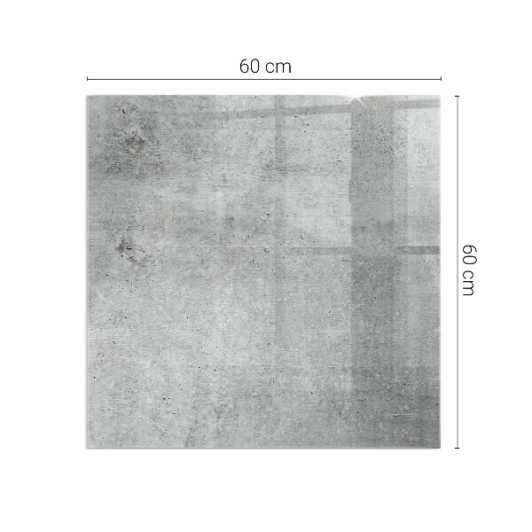 Carrée plaque verre pour poêle texture du béton brut