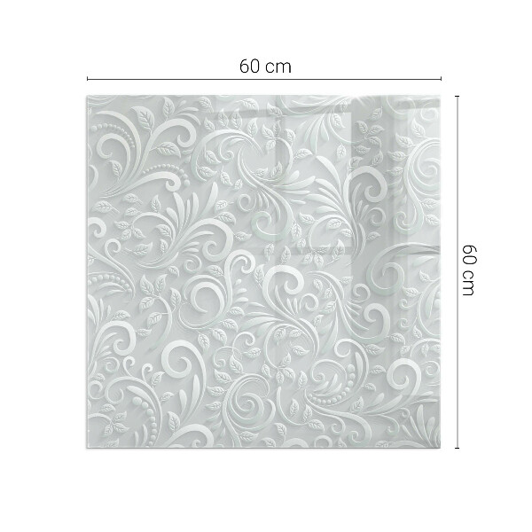 Carrée plaque de sol en verre pour poêle Motif végétal élégant