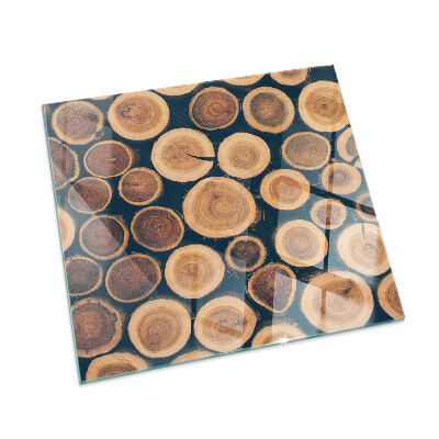 Carrée plaque verre pour poêle Boîte en bois découpé