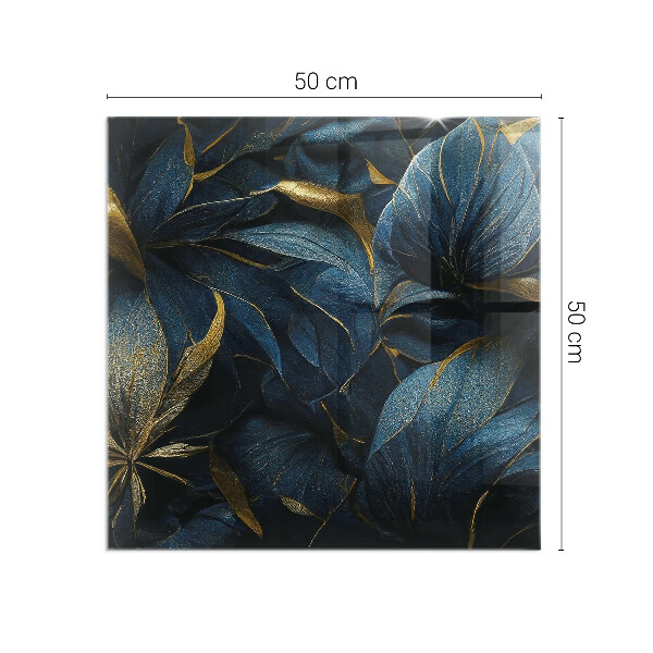 Carrée plaque de sol en verre pour poêle Feuilles élégantes en texture