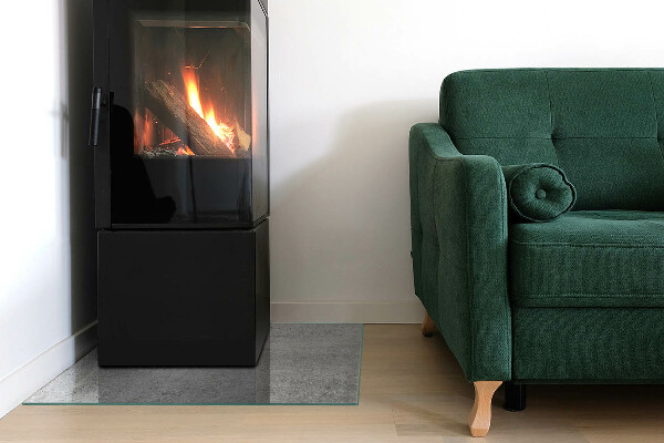 Carrée plaque de sol en verre pour poêle texture du béton brut