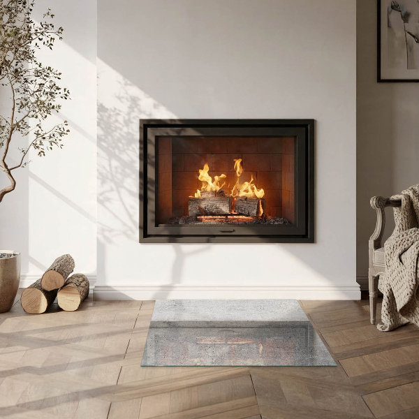 Carrée plaque de sol en verre pour poêle texture du béton brut