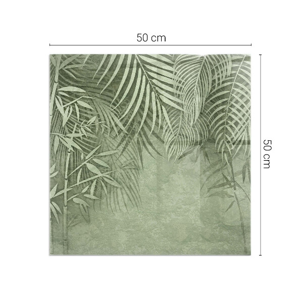 Carrée plaque de sol en verre pour poêle Feuilles tropicales en arrière-plan