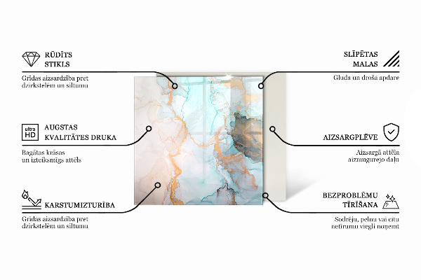 Carrée plaque protection sol devant cheminée en verre Couleur marron