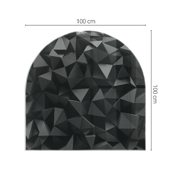 Demi-arrondi plaque protection sol devant cheminée en verre Géométrie tridimensionnelle