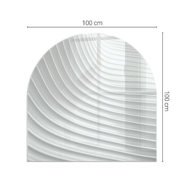 Demi-arrondi plaque de sol en verre pour poêle Vagues de lignes délicates