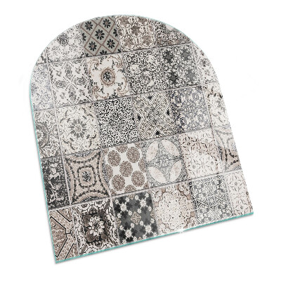 Demi-arrondi plaque protection sol devant cheminée en verre Motifs de carreaux décoratifs