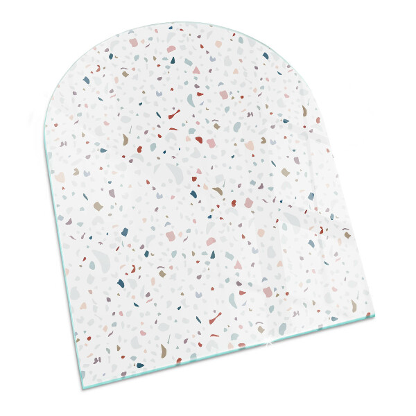 Demi-arrondi plaque de sol en verre pour poêle Motif avec de petites formes