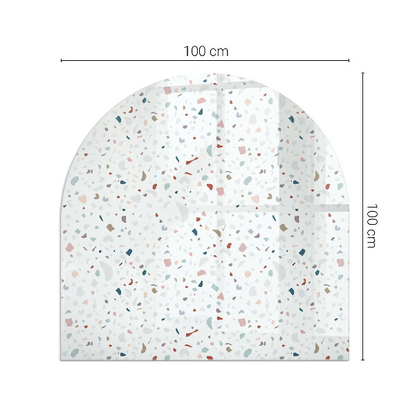 Demi-arrondi plaque de sol en verre pour poêle Motif avec de petites formes