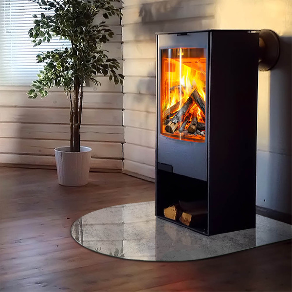 Demi-arrondi plaque de sol en verre pour poêle texture de fond abstraite