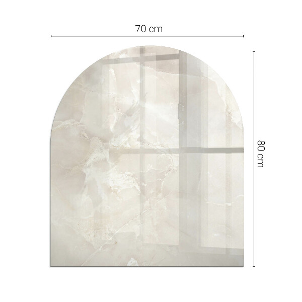 Demi-arrondi plaque verre devant cheminée Motif marbre naturel