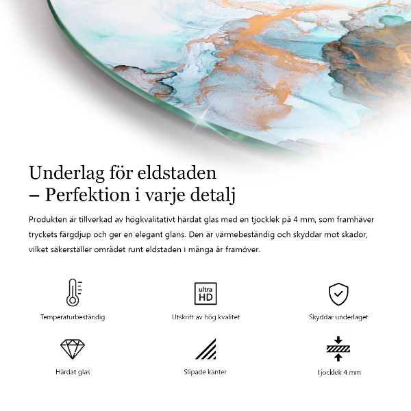 Demi-arrondi plaque de sol en verre pour poêle Géométrie avec du bois