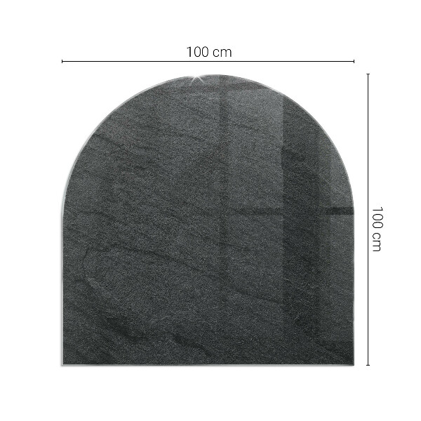 Demi-arrondi plaque de sol en verre pour poêle texture de surface de la pierre