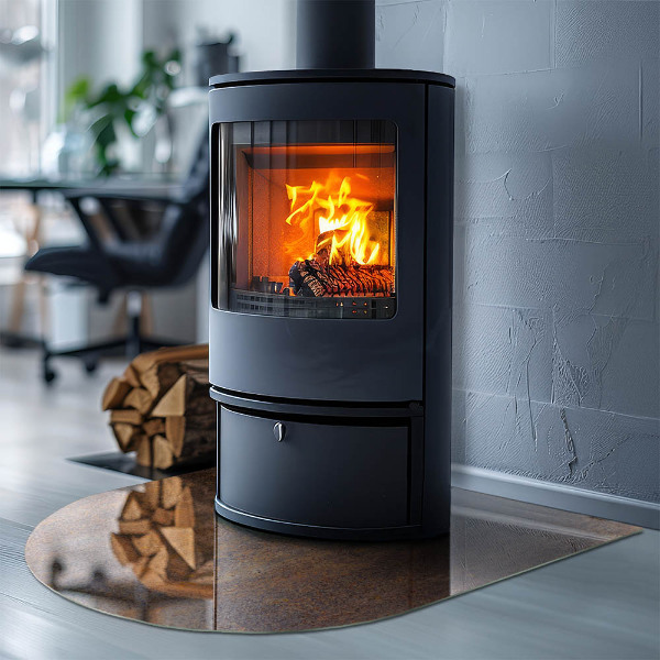 Demi-arrondi plaque protection sol devant cheminée en verre Texture de rouille en arrière-plan