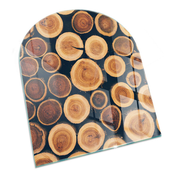Demi-arrondi plaque de sol en verre pour poêle Boîte en bois découpé