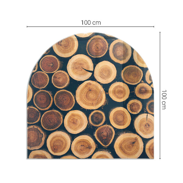 Demi-arrondi plaque de sol en verre pour poêle Boîte en bois découpé