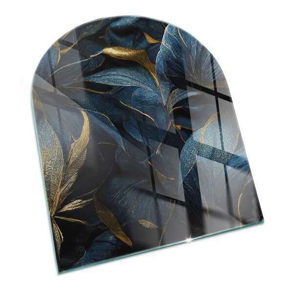 Demi-arrondi plaque verre devant cheminée Feuilles élégantes en texture