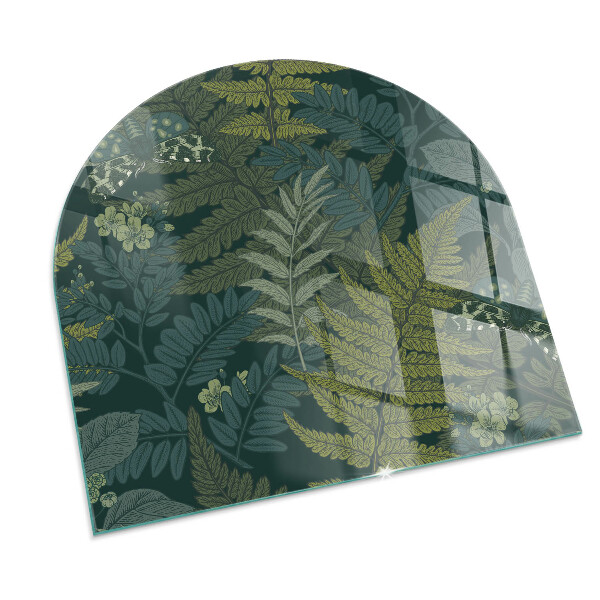Demi-arrondi plaque de sol en verre pour poêle Motifs végétaux avec des papillons
