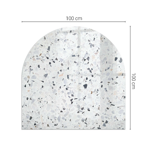 Demi-arrondi plaque protection sol devant cheminée en verre Motif de pierre avec particules