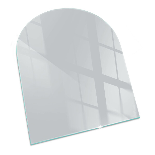 Demi-arrondi plaque protection sol devant cheminée en verre Couleur grise
