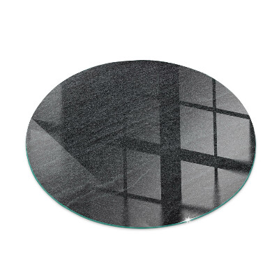 Ronde verre sous poêle à bois texture de pierre naturelle