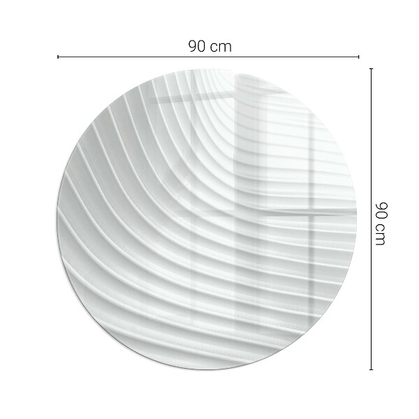 Ronde verre sous poêle à bois Vagues de lignes délicates